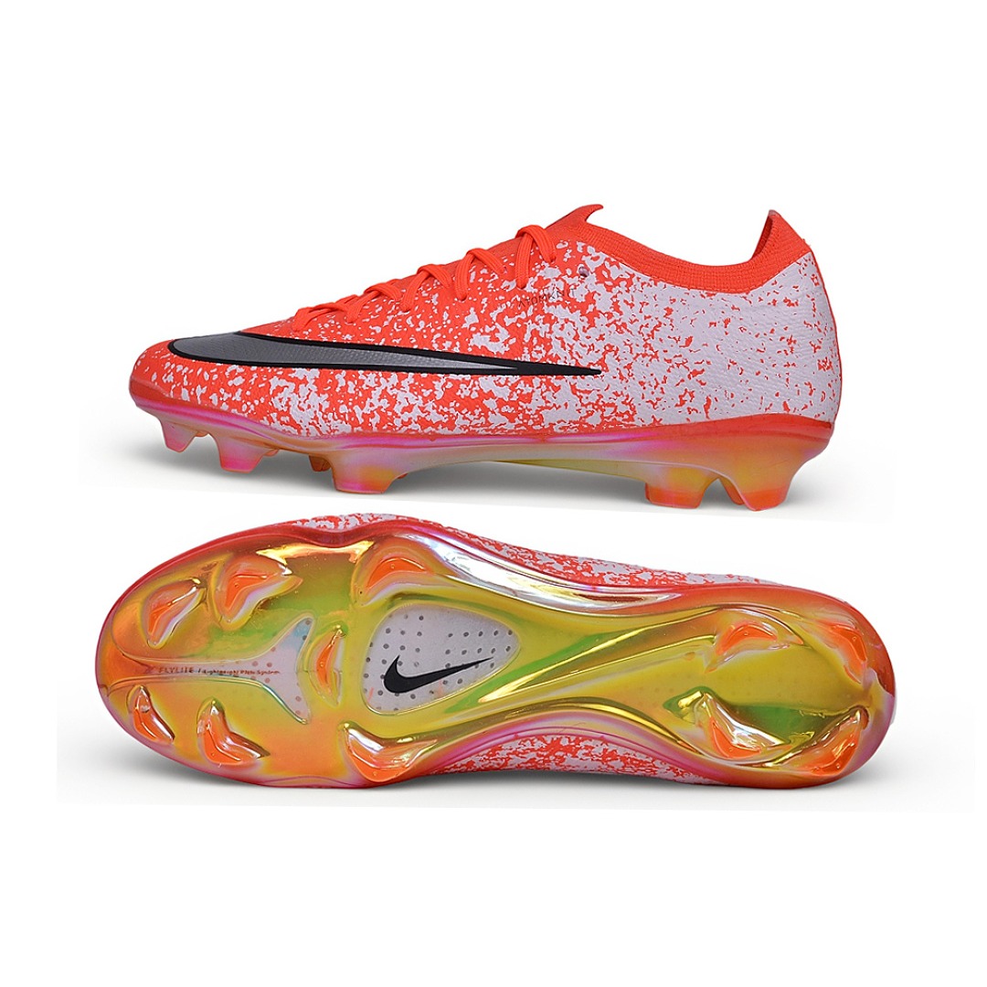 Nike Air Zoom Mercurial Vapor 17 Elite White and Orange Speckle FG — Imagen 6