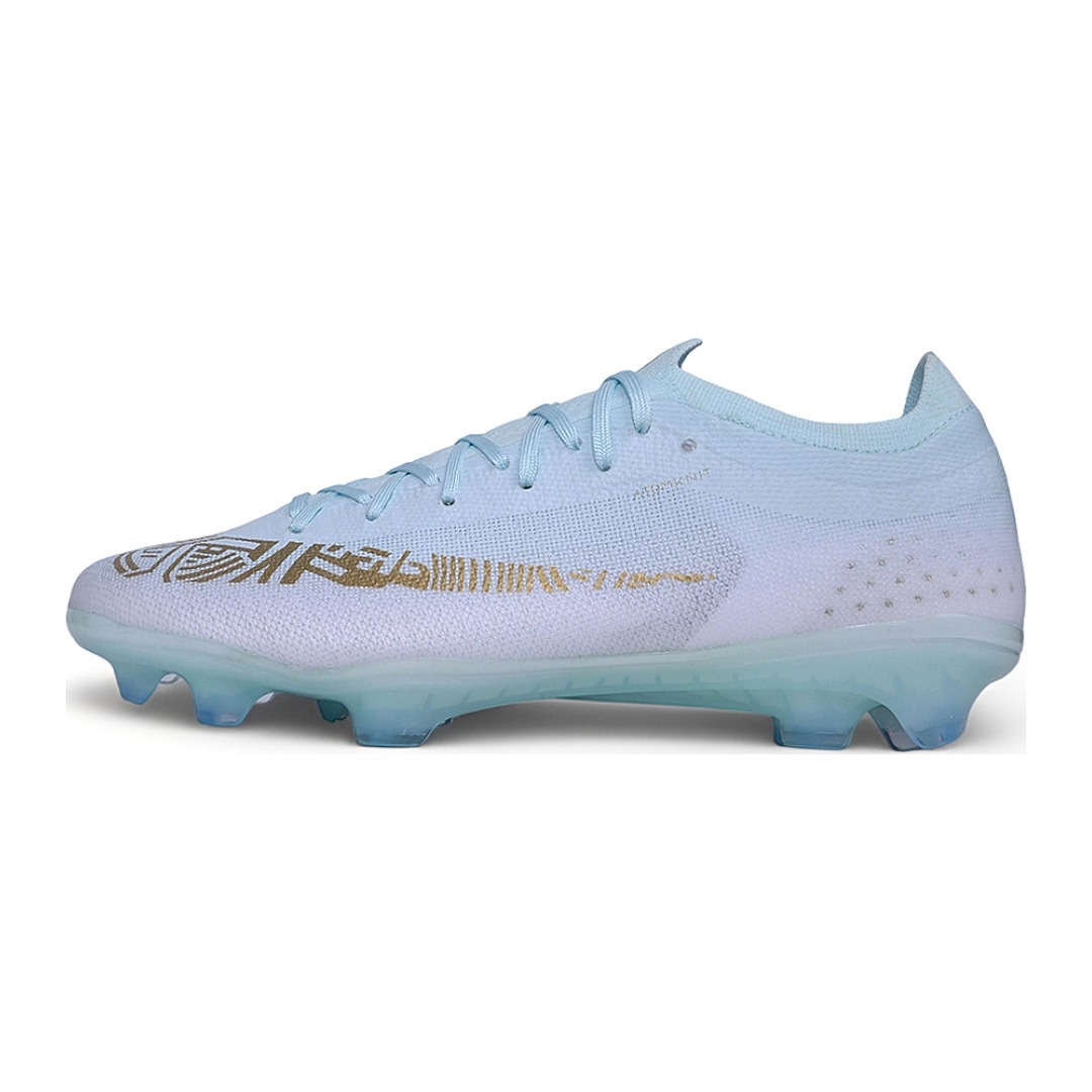 Chuteira Nike Air Zoom Mercurial Vapor 17 Elite Azul Claro e Branco Campo FG