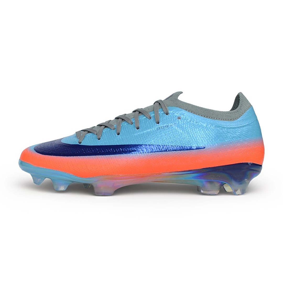 Chuteira Nike Air Zoom Mercurial Vapor 17 Elite Azul e Laranja Campo FG