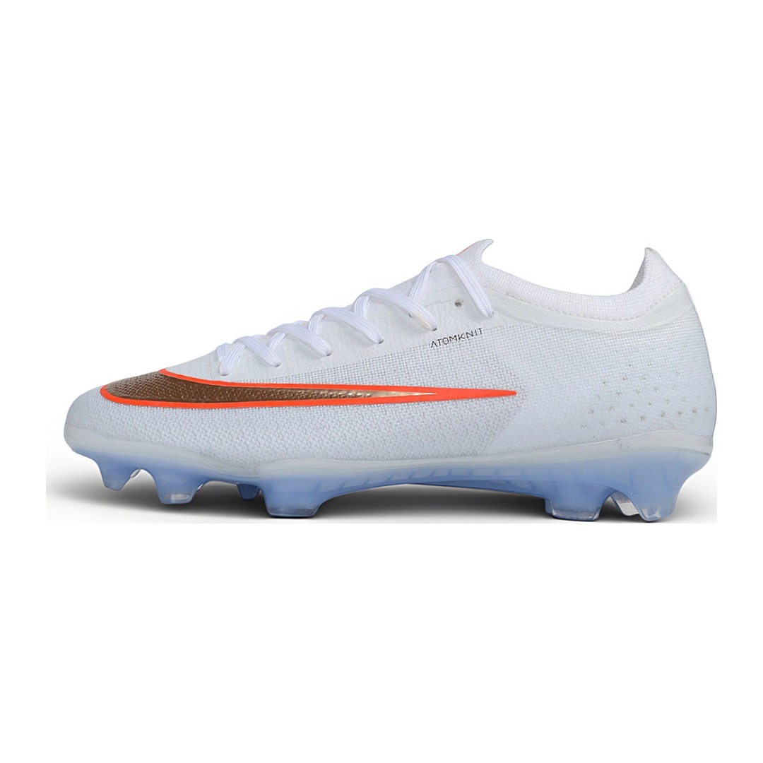 Chuteira Nike Air Zoom Mercurial Vapor 17 Elite Branco, Azul Claro e Laranja Campo FG