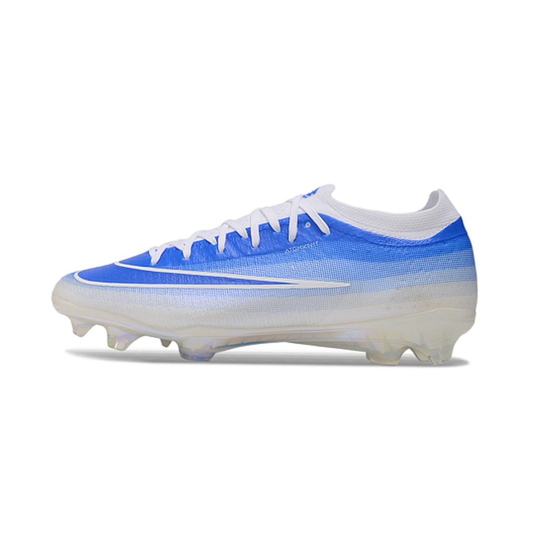 Chuteira Nike Air Zoom Mercurial Vapor 17 Elite Azul e Branco Campo FG
